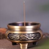  Lư Đỉnh Đồng Trạm Khắc Hoa Văn 3 Chân - DCN111 