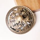  Lư Đỉnh Đồng Trạm Khắc Hoa Văn 3 Chân - DCN111 