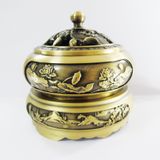  Lư Đỉnh Đồng Trạm Khắc Hoa Văn (có đế đồng) - DCN102 