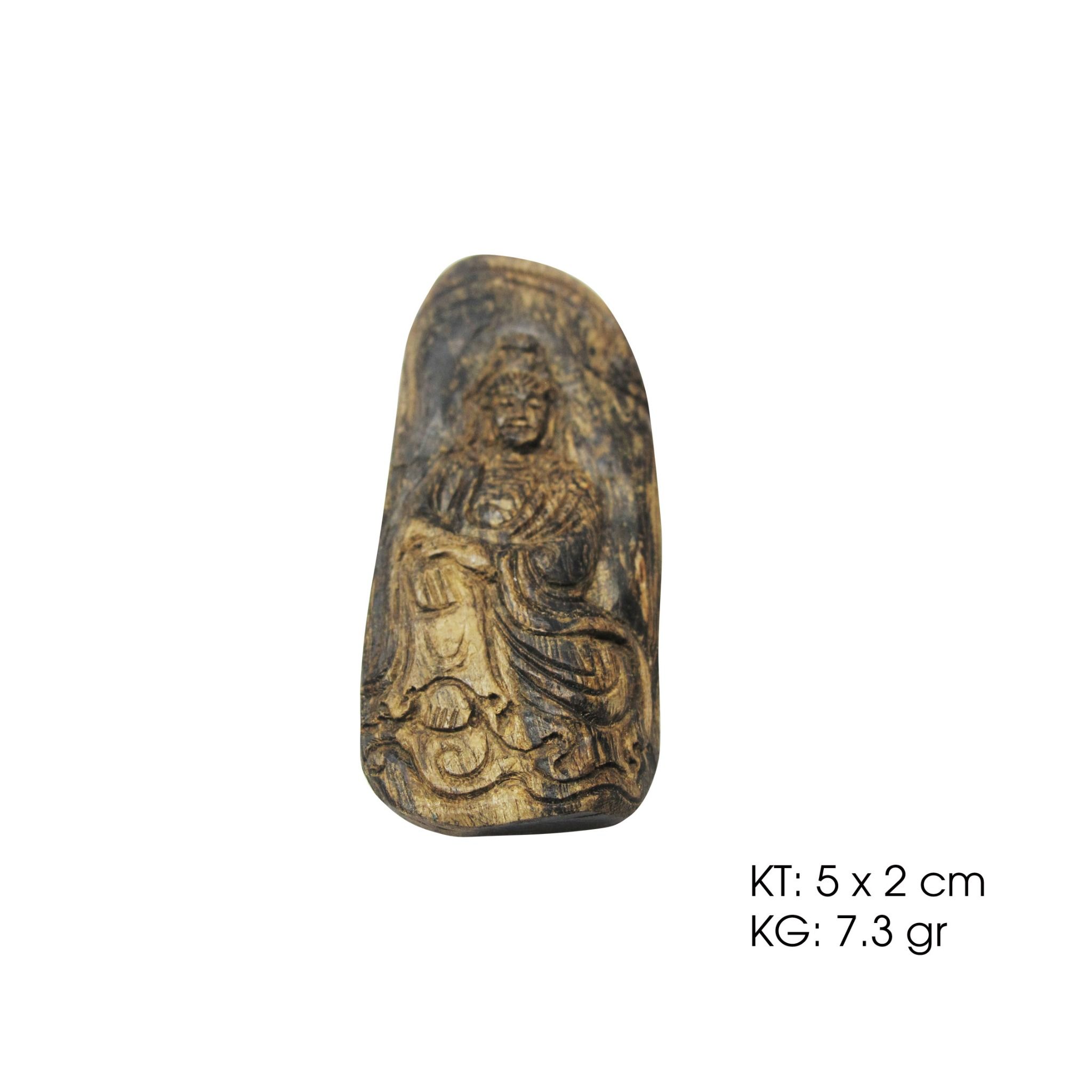  Mặt Trầm Hương Chìm Kalimantan khắc Quan Âm - MDC230505 