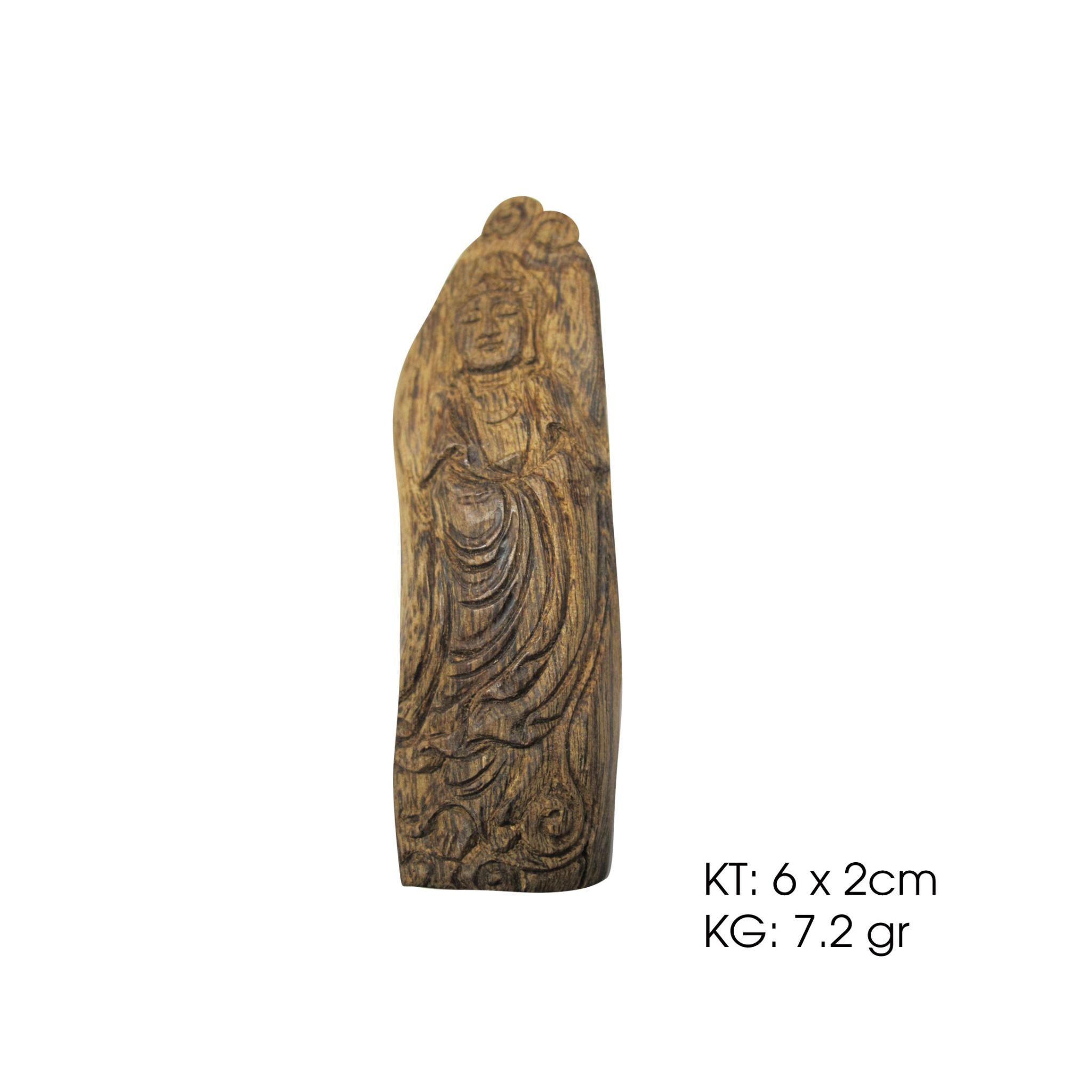  Mặt Trầm Hương Chìm Kalimantan khắc Quan Âm - MDC230507 