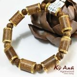  Vòng Trầm Hương Trúc Bọc Vàng 18K-VHT170 