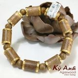  Vòng Trầm Hương Trúc Bọc Vàng 18K-VHT170 