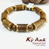  Vòng Trầm Hương Trúc Bọc Vàng 18K-VHT170 