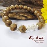  VÒNG TAY TRẦM HƯƠNG MIX TỲ HƯU BẠC - VHT005 