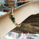  Vòng Tay Trầm Hương Mix Đá và Vàng - VHT006 