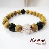  Vòng Tay Trầm Hương 8mm Mix bạc - VHT018 