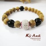  Vòng Tay Trầm Hương 8mm Mix bạc - VHT018 