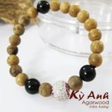  Vòng Tay Trầm Hương 8mm Mix bạc - VHT018 