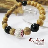  Vòng Tay Trầm Hương 8mm Mix bạc - VHT018 