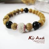  Vòng Tay Trầm Hương 8mm Mix bạc - VHT018 