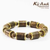  Vòng Trầm Hương Trúc Bọc Vàng 18K-VHT171 