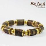  Vòng Trầm Hương Trúc Bọc Vàng 18K-VHT171 