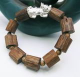  Vòng Trầm Hương Trúc Thô Việt Nam Mix Tỳ Hưu Bạc VHT231025 