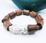  Vòng Trầm Hương Trúc Thô Việt Nam Mix Tỳ Hưu Bạc VHT231025 