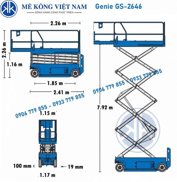 Xe nâng người cắt kéo 10m Genie GS2646