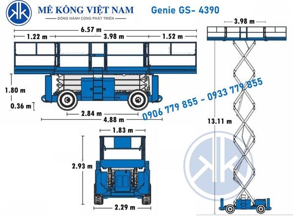 Xe nâng người cắt kéo 15m Genie GS4390RT