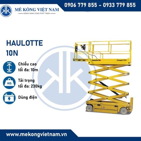 Xe nâng người cắt kéo nhỏ gọn Haulotte Compact 10N