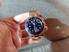 Đồng hồ Rolex nam mặt xanh, viền xoay xanh, dây đờ mi, size 42, máy nhật