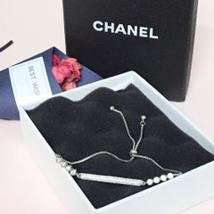  Vòng Tay Dây Rút Thanh Ngang Pha Lê Trắng (AE) 