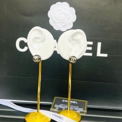 Bông Tai Chanel Bản To Màu Vàng Pha Lê Đen Cá Tính (CK) 