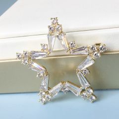  Cài Áo Nam, Nữ - Ngôi Sao Màu Vàng Pha Lê Trắng (AM) 