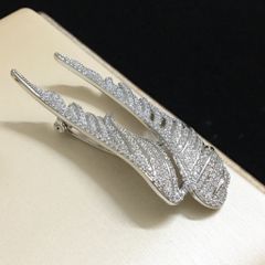  Cài Áo Nam, Nữ - Đôi Cánh Thiên Thần Pha Lê Trắng (AA) 