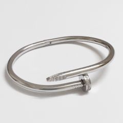  Vòng Tay Nam, Nữ TiTan Cao Cấp - Cartier Cây Đinh Màu Trắng Pha Lê (AH) 