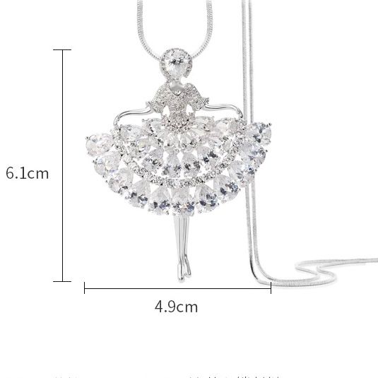  Dây Chuyền Dài Cao Cấp - Cô Gái Pha Lê Australia Trắng Tinh Tế (AA) 