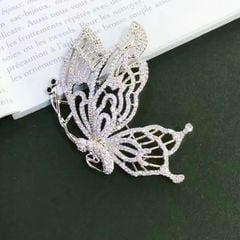  Cài Áo Con Bướm Pha Lê Trắng (AH) 