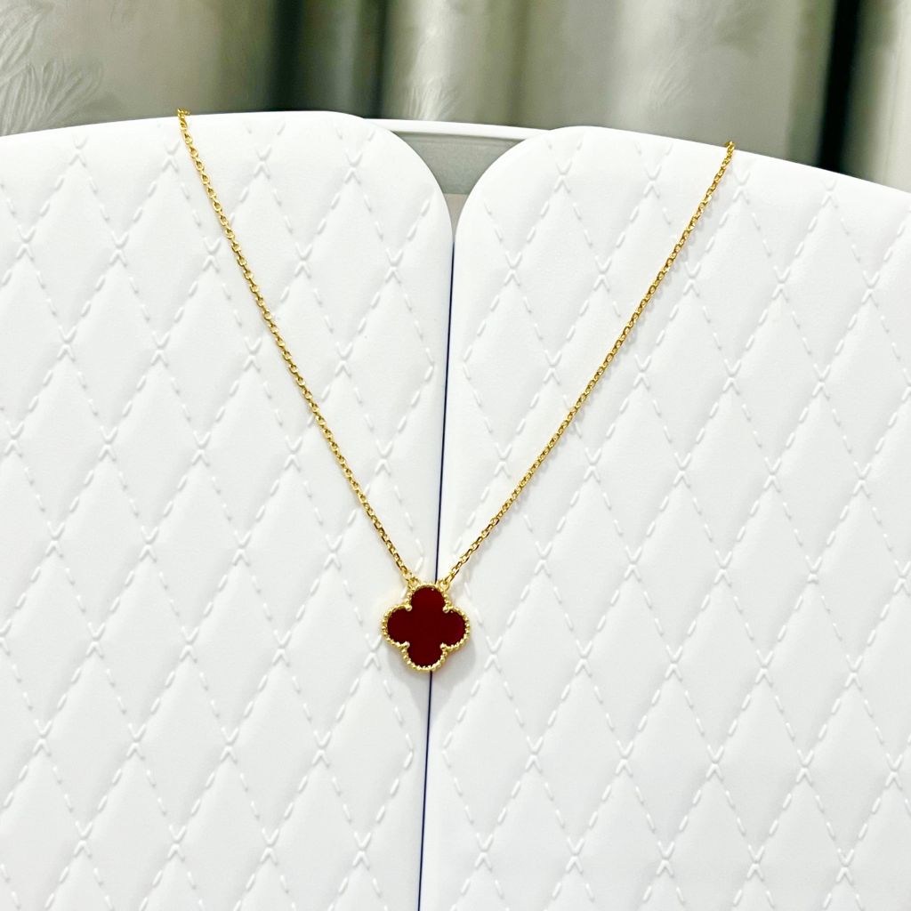  Dây Chuyền Titan Cao Cấp - Cỏ 4 Lá May Mắn Màu Vàng Đỏ (AP) 