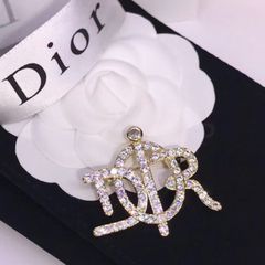  Cài Áo Nam, Nữ - Dior Màu Vàng Pha Lê Trắng (AV) 