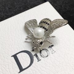  Cài Áo Nam, Nữ - Dior Con Ong Màu Trắng Ngọc Trai & Pha Lê Trắng Đen (AF) 