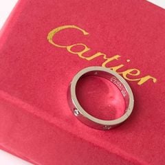  Nhẫn Cặp Đôi Tình Yêu - Cartier Màu Trắng TiTan Cao Cấp Pha Lê (AF) 