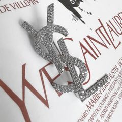  Cài Áo Nam, Nữ - YSL Màu Trắng Pha Lê (AJ) 