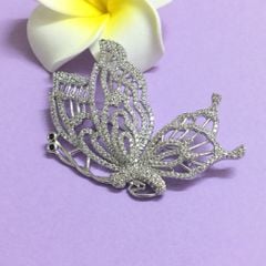  Cài Áo Con Bướm Pha Lê Trắng (AH) 