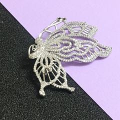  Cài Áo Con Bướm Pha Lê Trắng (AH) 