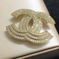  Cài Áo Nam, Nữ - Chanel Màu Vàng Pha Lê Trắng (BN) 