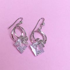  Khuyên Tai Cái Nơ Pha Lê Trắng (AS) 