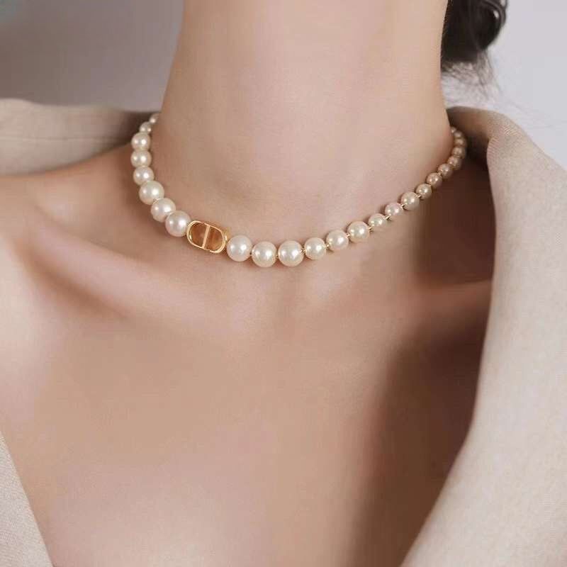  Bộ Trang Sức Di.oor Vàng - Vòng cổ Choker, Vòng Tay & Bông Tai Ngọc Trai Quý Phái (AE) 