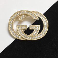  Cài Áo Nam, Nữ - Gucci Màu Vàng Pha Lê Trắng (AF) 