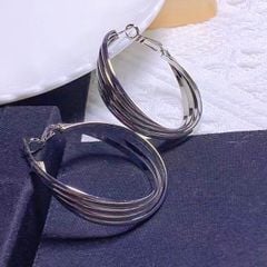  Bông Tai Khoen Tròn Xoắn Màu Trắng Cá Tính (BG) 