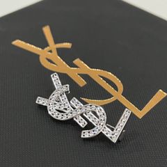  Cài Áo Nam, Nữ - YSL Màu Trắng Pha Lê (AL) 