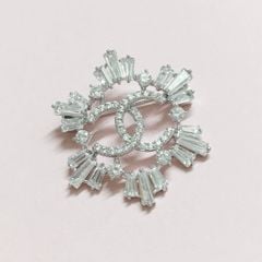  Cài Áo Nam, Nữ - Chanel Pha Lê Trắng (AL) 