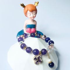  Vòng Đá Phong Thuỷ Cao Cấp - Cỏ 4 Lá May Mắn Thạch Anh Tím, Thạch Anh Trắng & Ngọc Trai Tự Nhiên 