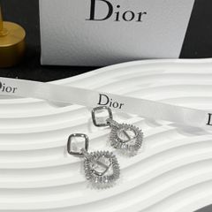  Bông Tai Dior Màu Trắng Pha Lê (AM) 