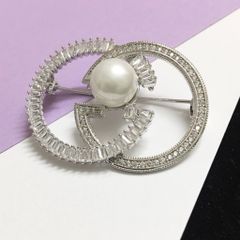  Cài Áo Nam, Nữ - Gucci Màu Trắng Ngọc Trai & Pha Lê (AH) 