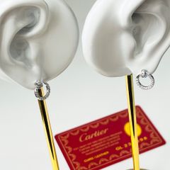  Bông Tai Cây Đinh Cartier Màu Trắng Pha Lê (AC) 