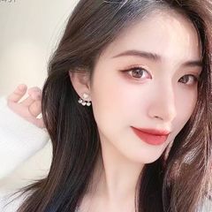  Bông Tai Trái Tim Màu Vàng Pha Lê Trắng ( Có 2 Kiểu Đeo ) 