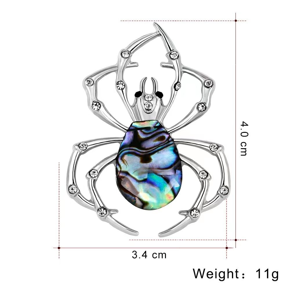  Cài Áo Nam, Nữ - Con Nhện Màu Trắng Pha Lê (AN) 